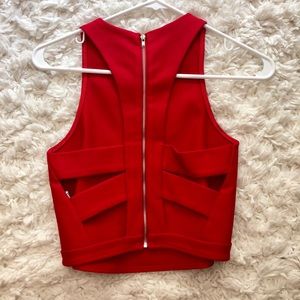 Red cutout crop top